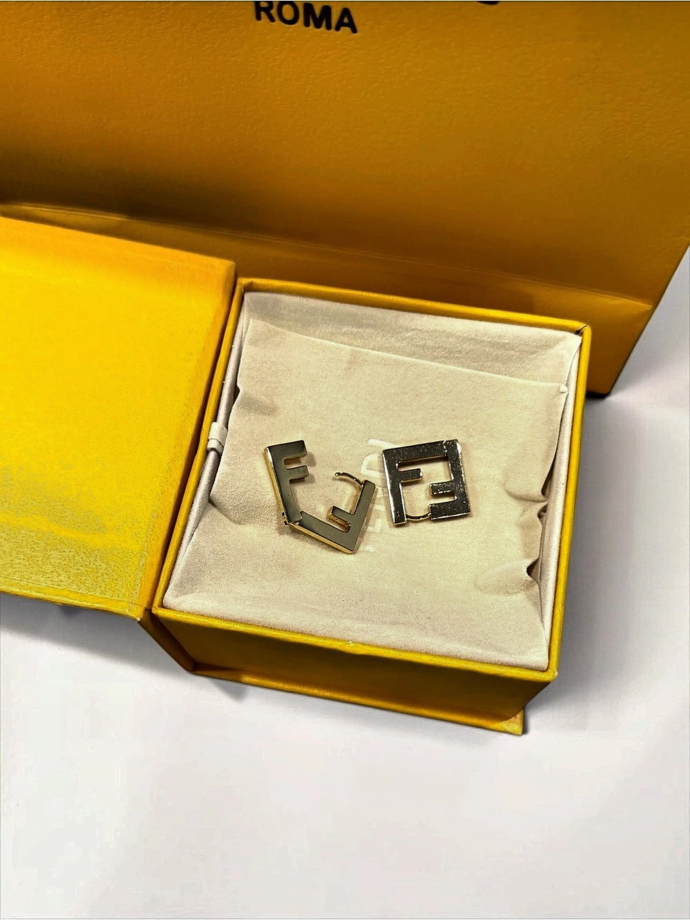 Fendi O'Lock Hoop Earrings Gold